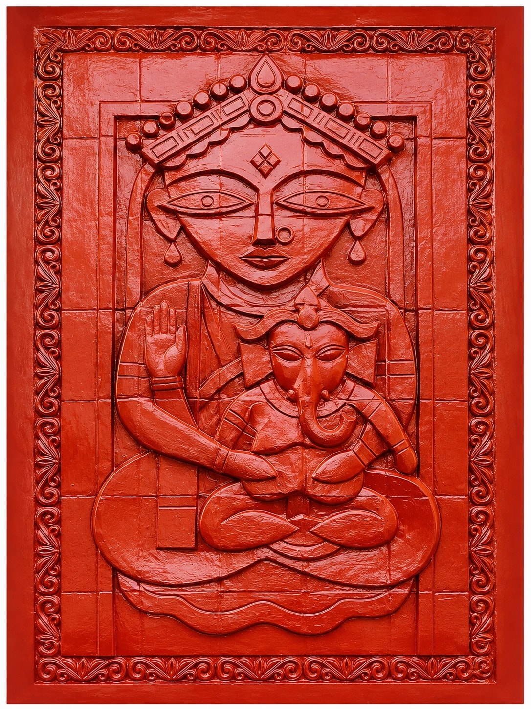 Maa Durga and Ganesha