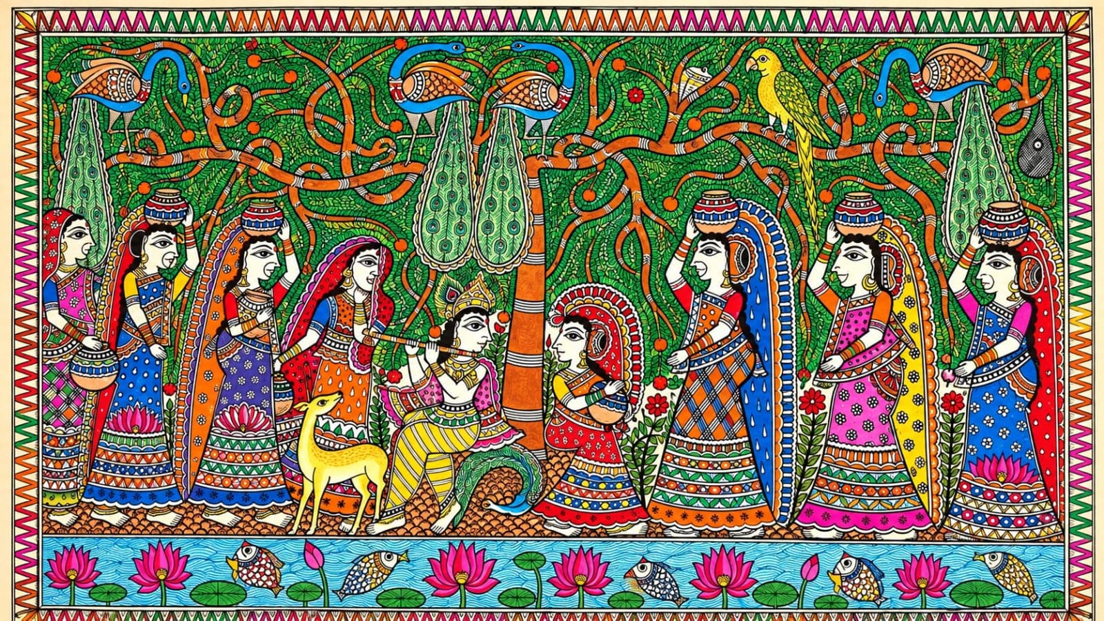 Krishna and Radha in the Forest