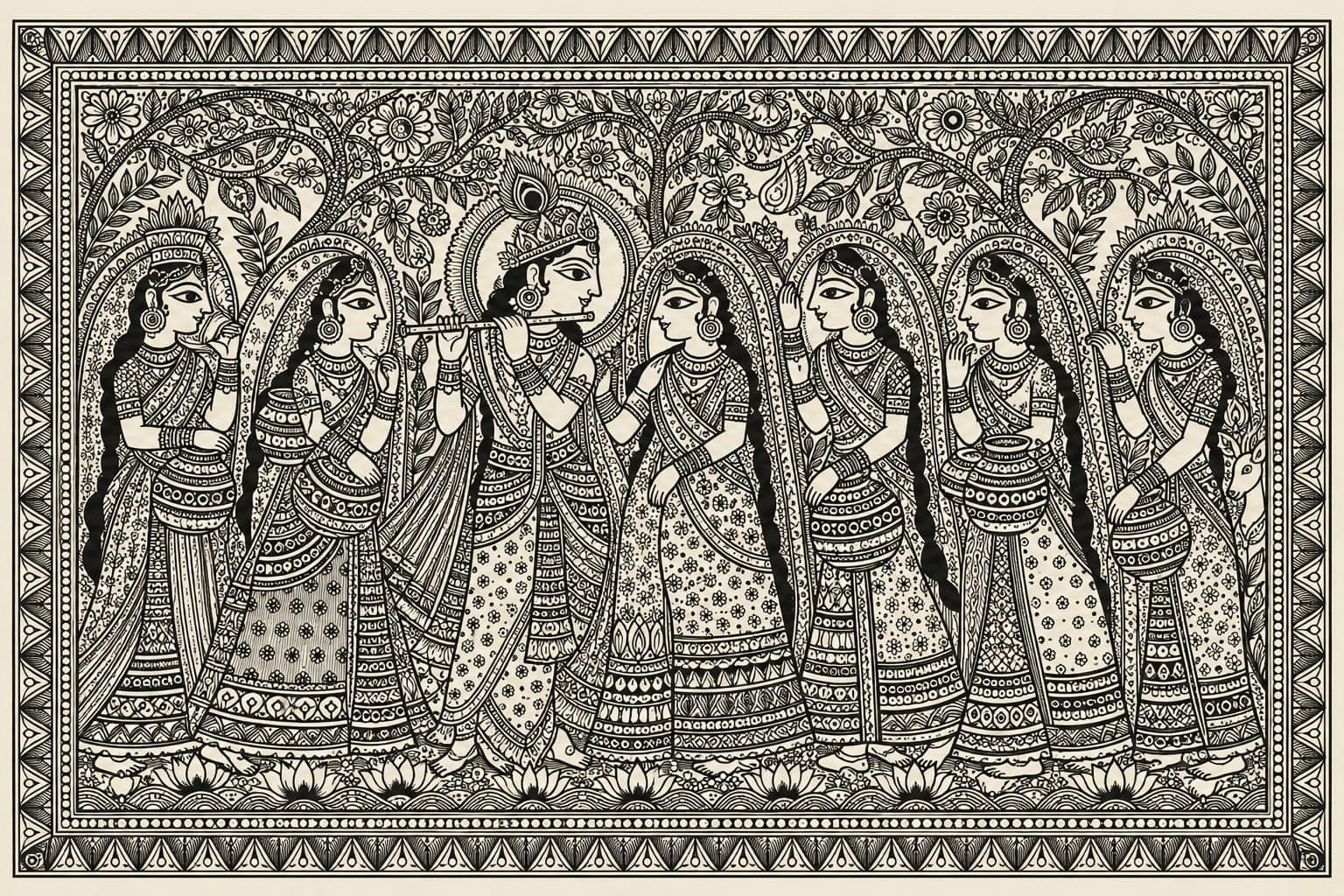Krishna and Gopis