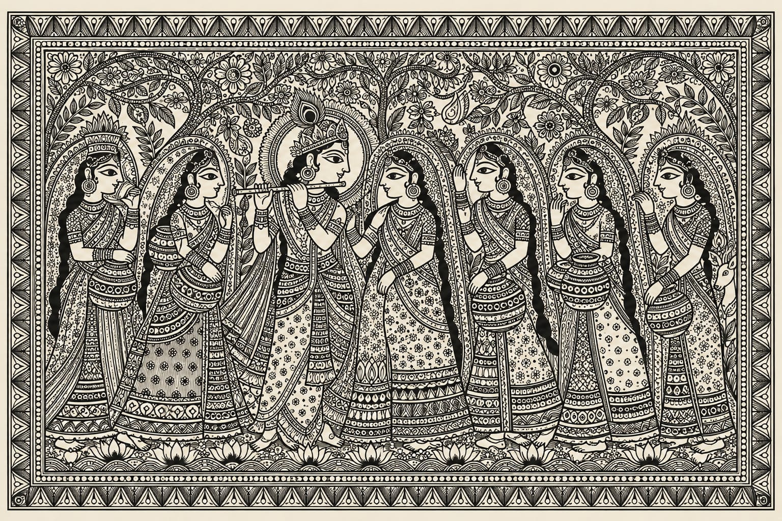 Krishna and Gopis