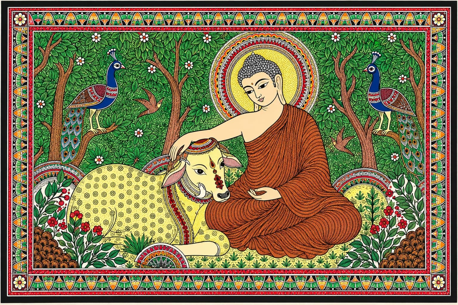Buddha with Sacred Cow